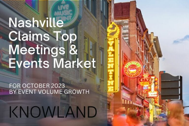 Nashville Hits 31.5 Percent Meeting and Event Growth in October,  according to Knowland
